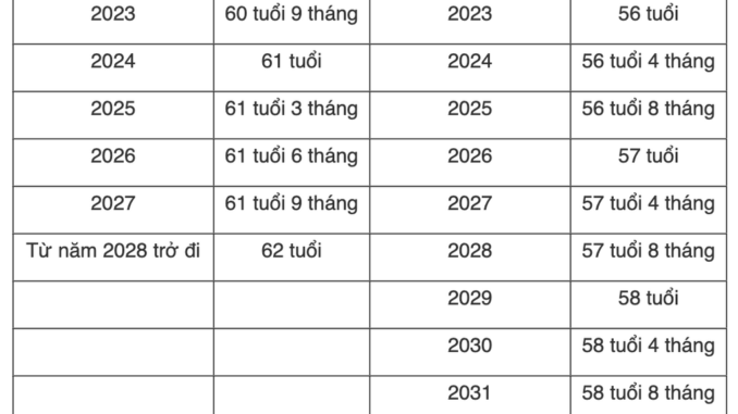 Tuổi nghỉ hưu chính thức của cán bộ, công chức trong năm 2025 là bao nhiêu?