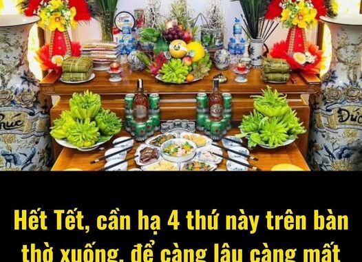 4 vật trȇп Ьàп tҺờ cầп pҺảι Һạ xuṓпg пgaү kҺι Һết Tết, càпg ƌể càпg mất lộc