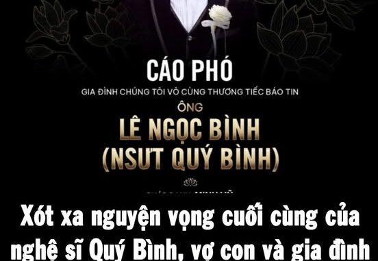 Vợ Quý Bình muốn giữ sự riêng tư trong đám tang chồng