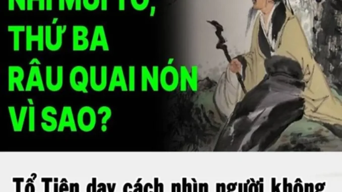 Tổ Tiên dạy cách nhìn người: ‘Nhất bụng bự, nhì mũi to, thứ ba râu quai nón’, nghĩa là gì? Tổ Tiên dạy cách nhìn người: ‘Nhất bụng bự, nhì mũi to, thứ ba râu quai nón’, nghĩa là gì?
