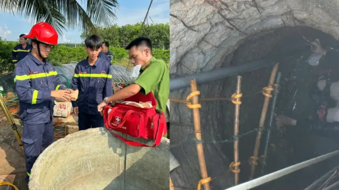 Tây Ninh: Giải cứu thai phụ rơi xuống giếng sâu 20 m Tây Ninh: Giải cứu thai phụ rơi xuống giếng sâu 20 m