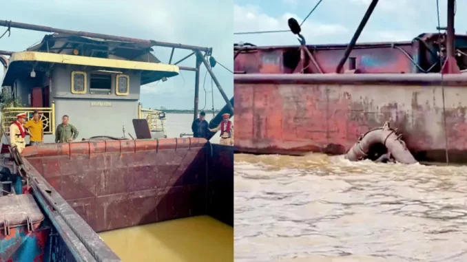 “Cát tặc” hoán cải tàu, giấu đầu hút dưới mặt nước “Cát tặc” hoán cải tàu, giấu đầu hút dưới mặt nước
