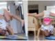 Camera ghi lại hình ảnh em bé mặc bỉm tập yoga trong nhà khiến hội người lớn choáng toàn tập